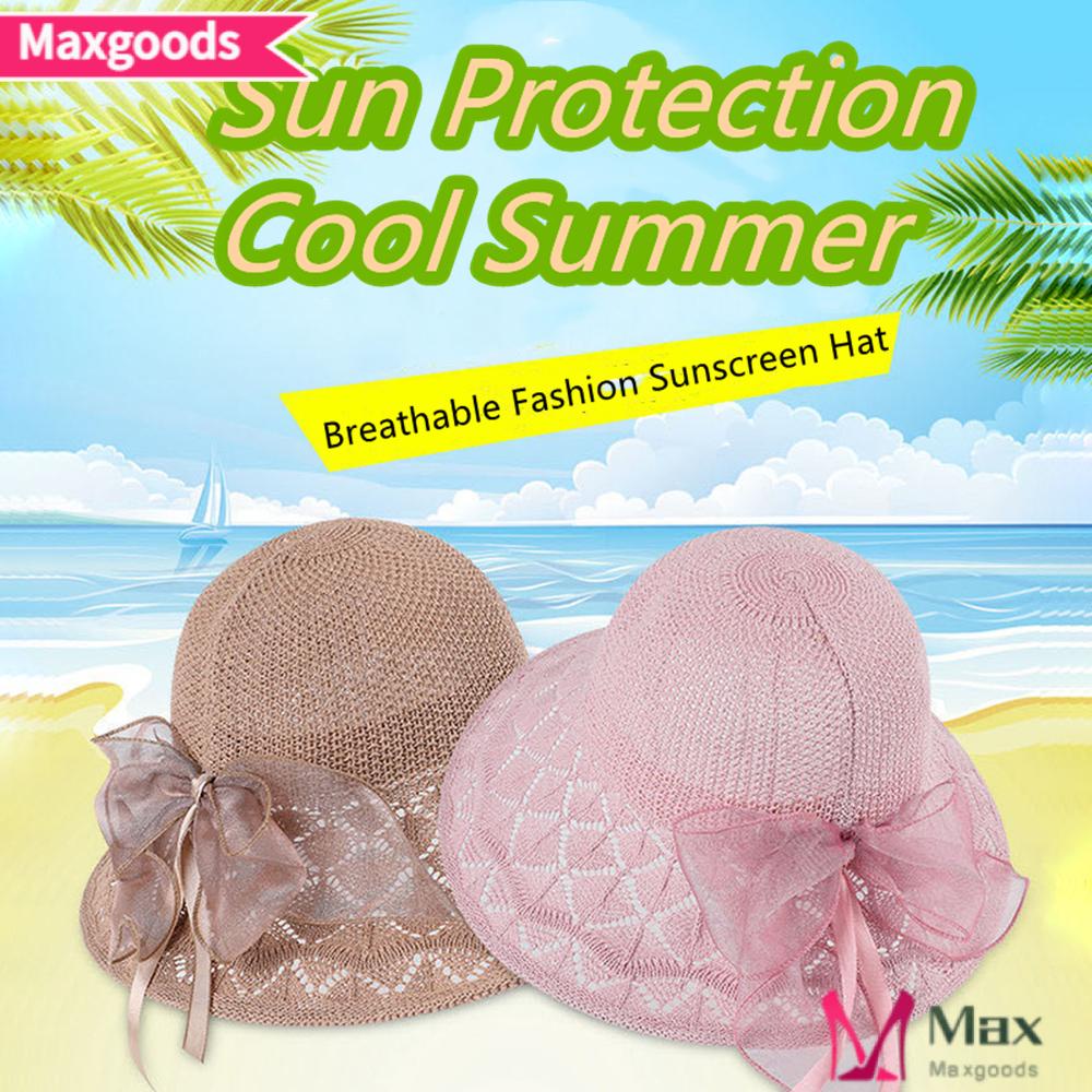 Nón Chống Nắng + Tia UV Đính Nơ Xinh Xắn Thời Trang