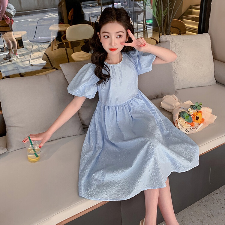 Đầm Đính Ngọc Trai Thời Trang Mùa Hè Mới 2023 Dành Cho Bé Gái