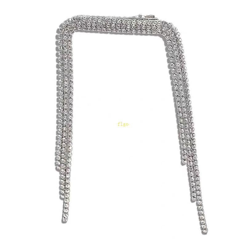 Kẹp Tóc Dáng Dài Đính Đá Phối Tua Rua Dễ Thương