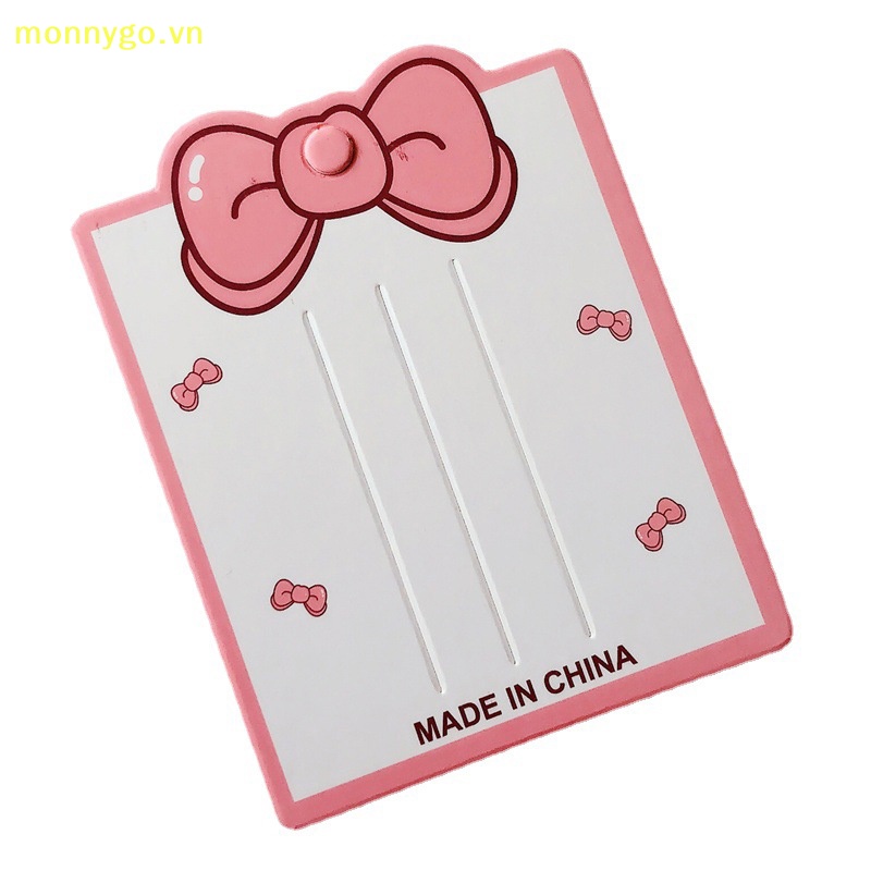 Set 50 Thẻ Giấy Trưng Bày Kẹp Tóc Hình Nơ Hồng DIY