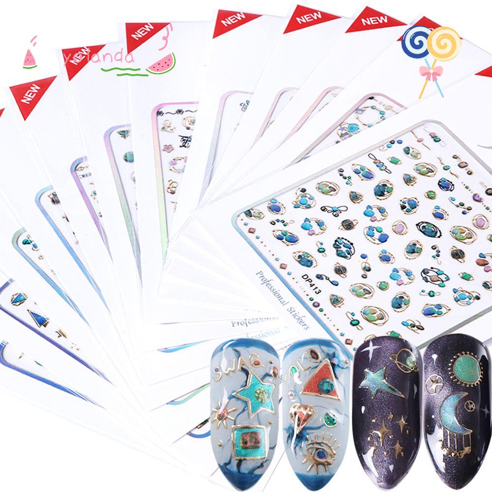 1 Miếng Dán Móng Sáng Bóng Thời Trang Cho Nữ|Keo Dán Hình Ngôi Sao Lấp Lánh Galaxy