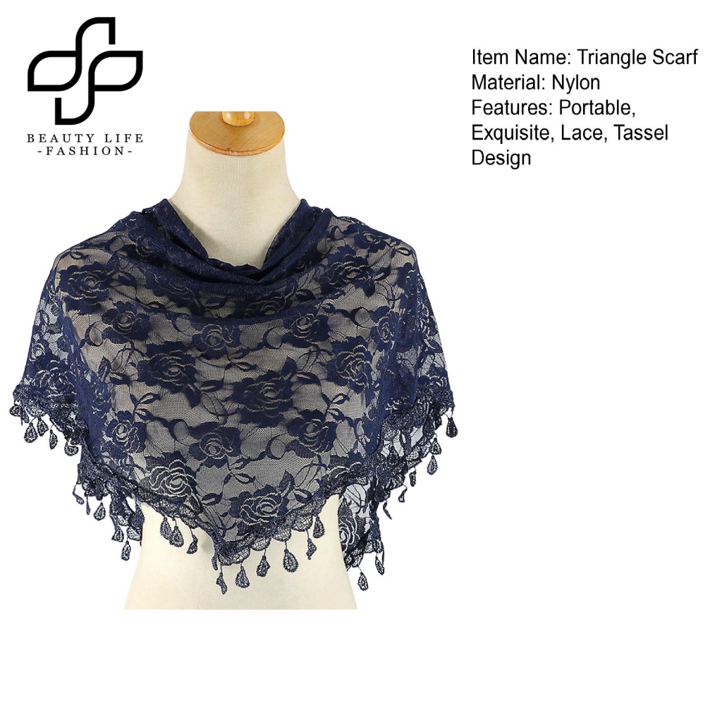 Khăn Quấn Đầu Bằng Nylon Phối Ren Thiết Kế Rỗng Nhẹ Chống Nắng Thời Trang Mùa Hè