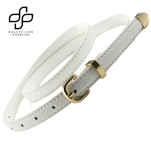 Thắt Lưng Giả Da Bản Nhỏ Khóa Bấm Thời Trang Cho Nữ