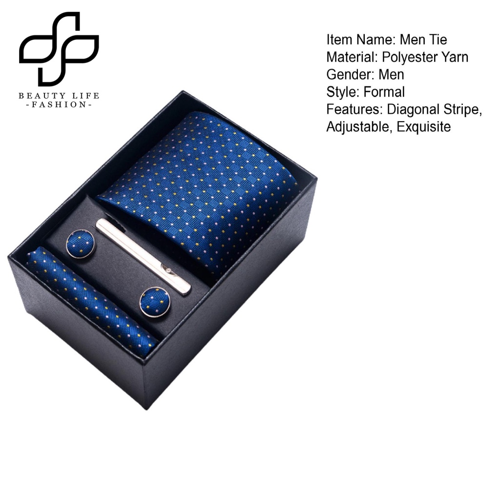 Bộ 4 Kẹp Cà Vạt / Khăn Quàng Cổ In Họa Tiết Sang Trọng Thời Trang Cho Nam