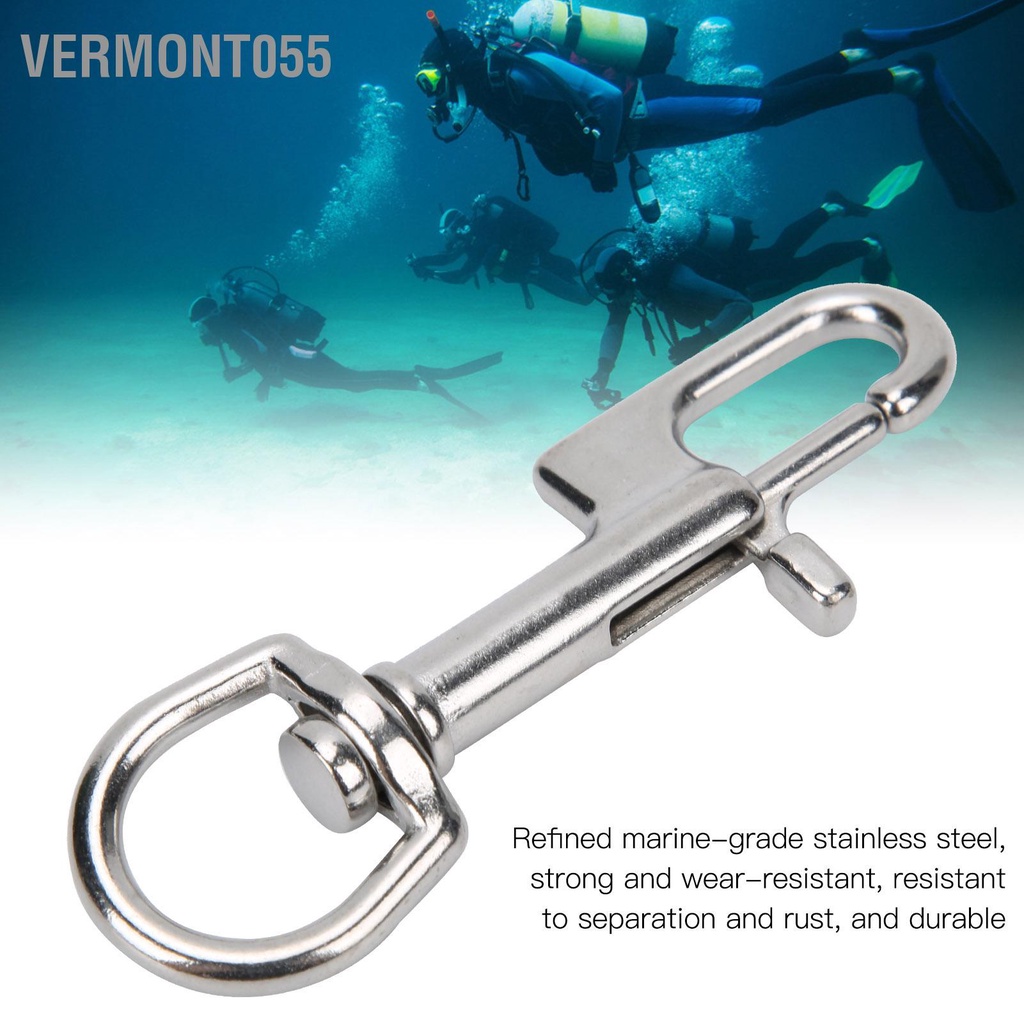 Vermont055 Lặn bằng thép không gỉ Single Ended Snap Clips Eye Bolt Hooks Buckle