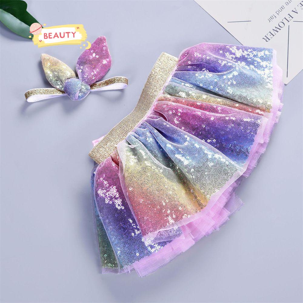 Chân Váy Xoè Tutu Màu Sắc Cầu Vồng Cho Bé 0-6 Tuổi