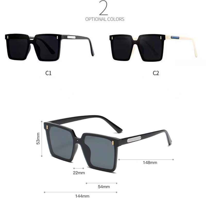 Kính Mát Chống Tia UV Gọng Vuông Lớn Thời Trang Cho Nam Và Nữ
