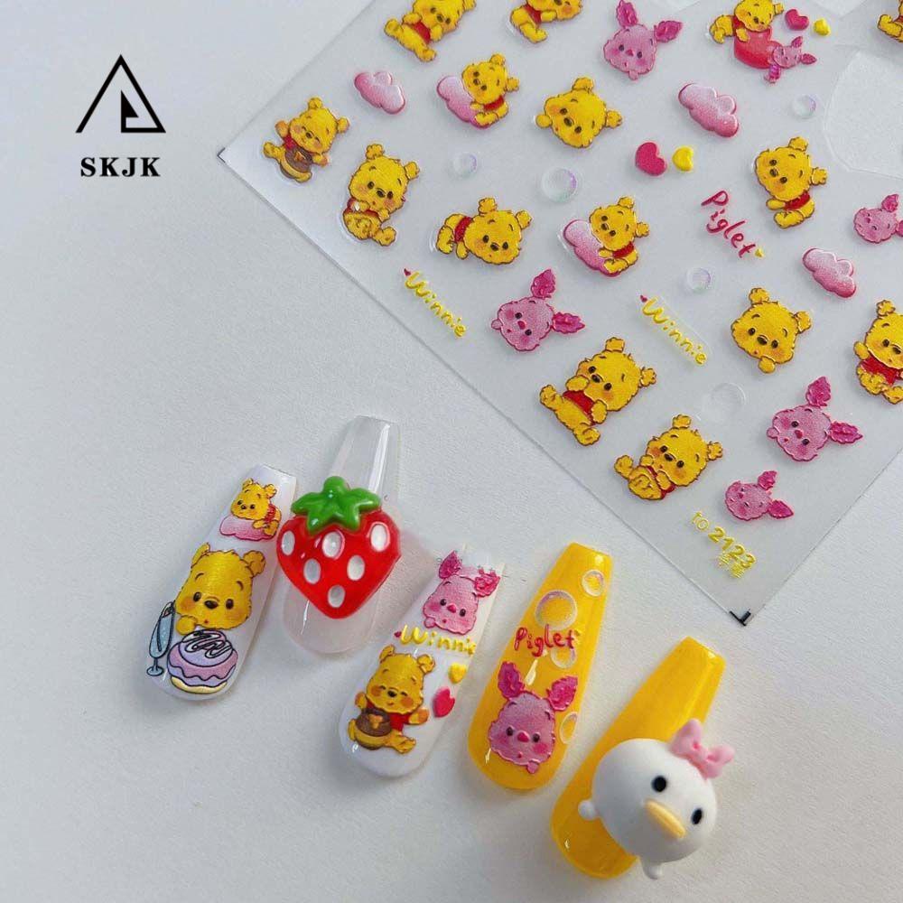 Miếng Dán Móng Tay Tự Dính Họa Tiết Hoạt Hình Winnie Pooh / Thỏ / Gấu Pooh Trang Trí Móng Nghệ Thuật