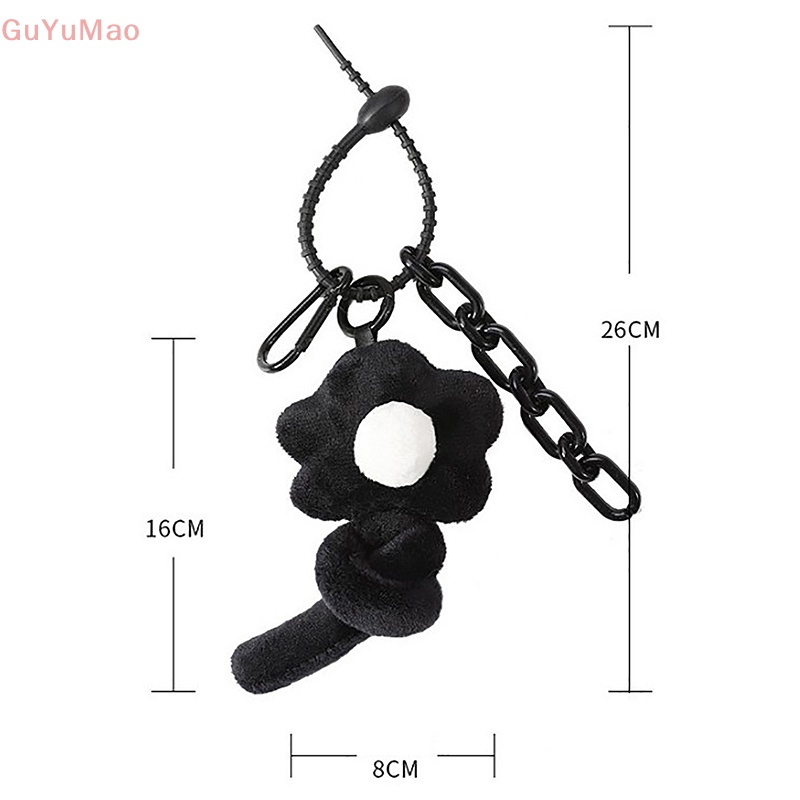 [cxGUYU] Móc Khóa Túi Xách Vải Bông Mềm Mại Màu Đen Nhỏ Nhắn Tươi Tắn Sáng Tạo Cho Nữ PRTA