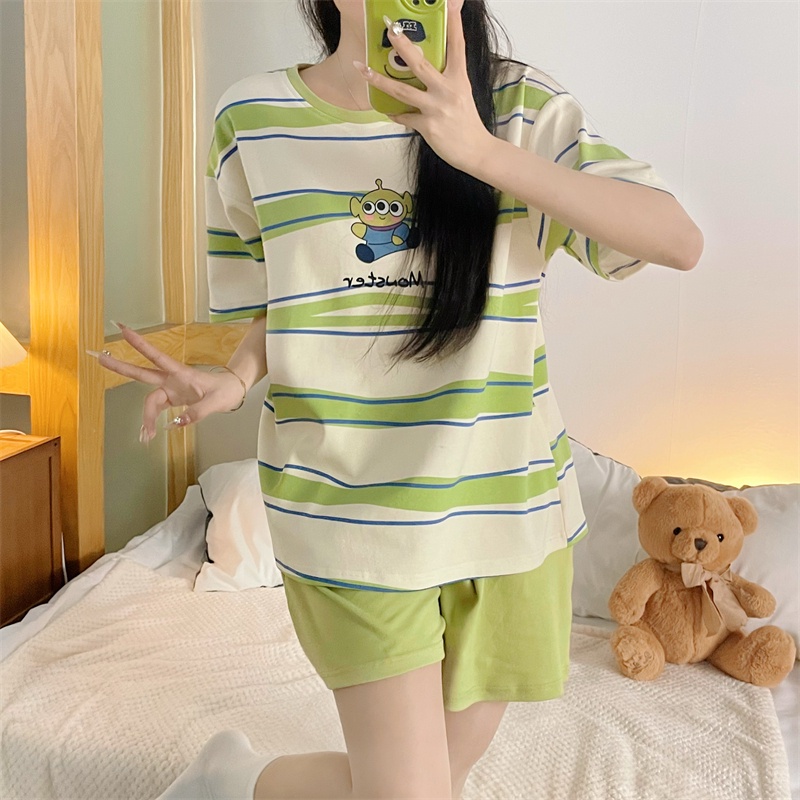 Bộ Đồ Ngủ Ba Mảnh In Hình Người Ngoài Hành Tinh Hoạt Hình Dễ Thương Phong Cách Hàn Quốc Thời Trang Mùa Thu Dành Cho Bạn