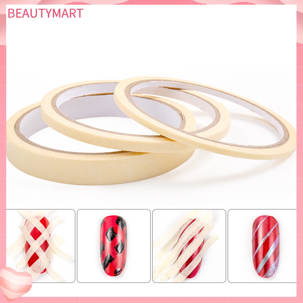 3 Cuộn Băng Keo Dán Trang Trí Móng Tay Tự Dính Họa Tiết Kẻ Sọc