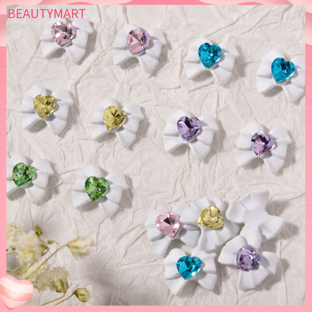 Set 2 Phụ Kiện Trang Trí Móng Tay Hình Nơ Đính Đá Xinh Xắn