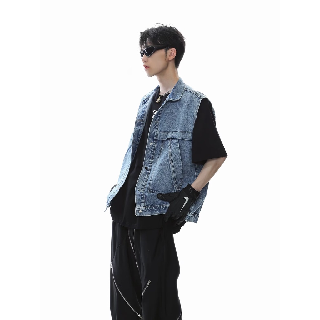 Áo Denim Không Tay Thiết Kế Mới Thời Trang Dành Cho Mùa Xuân Hè