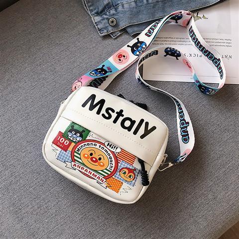Túi Đeo Chéo Dáng Vuông Nhỏ Màu Trơn In Họa Tiết Graffiti Dễ Thương Cho Nữ