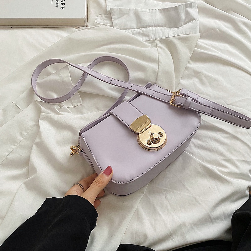 Túi Đeo Vai Nắp Lật Có Khóa Kiểu Yên Ngựa retro Đơn Giản Cho Nữ