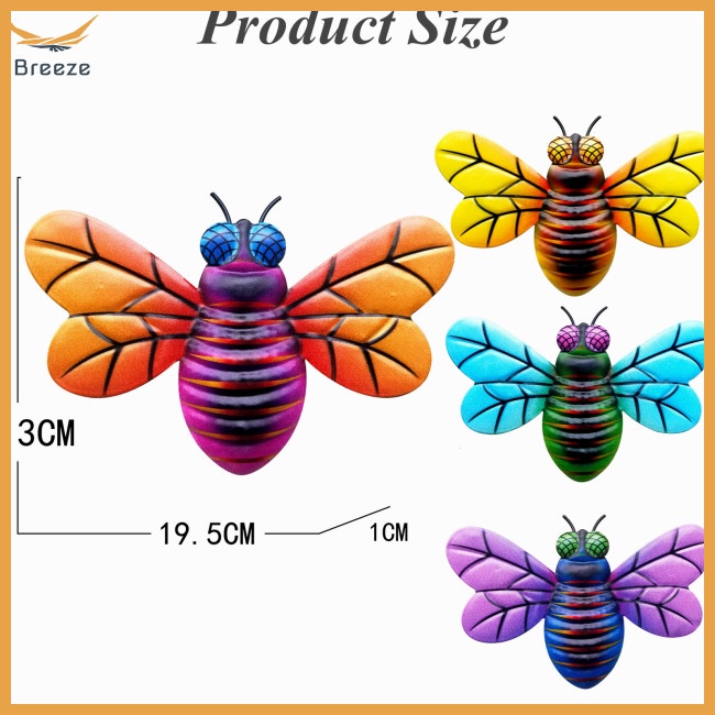 Set 4 Phụ Kiện Treo Tường Trang Trí Hình Con Ruồi 3d Trọng Lượng Nhẹ Dành Cho Vườn Nhà