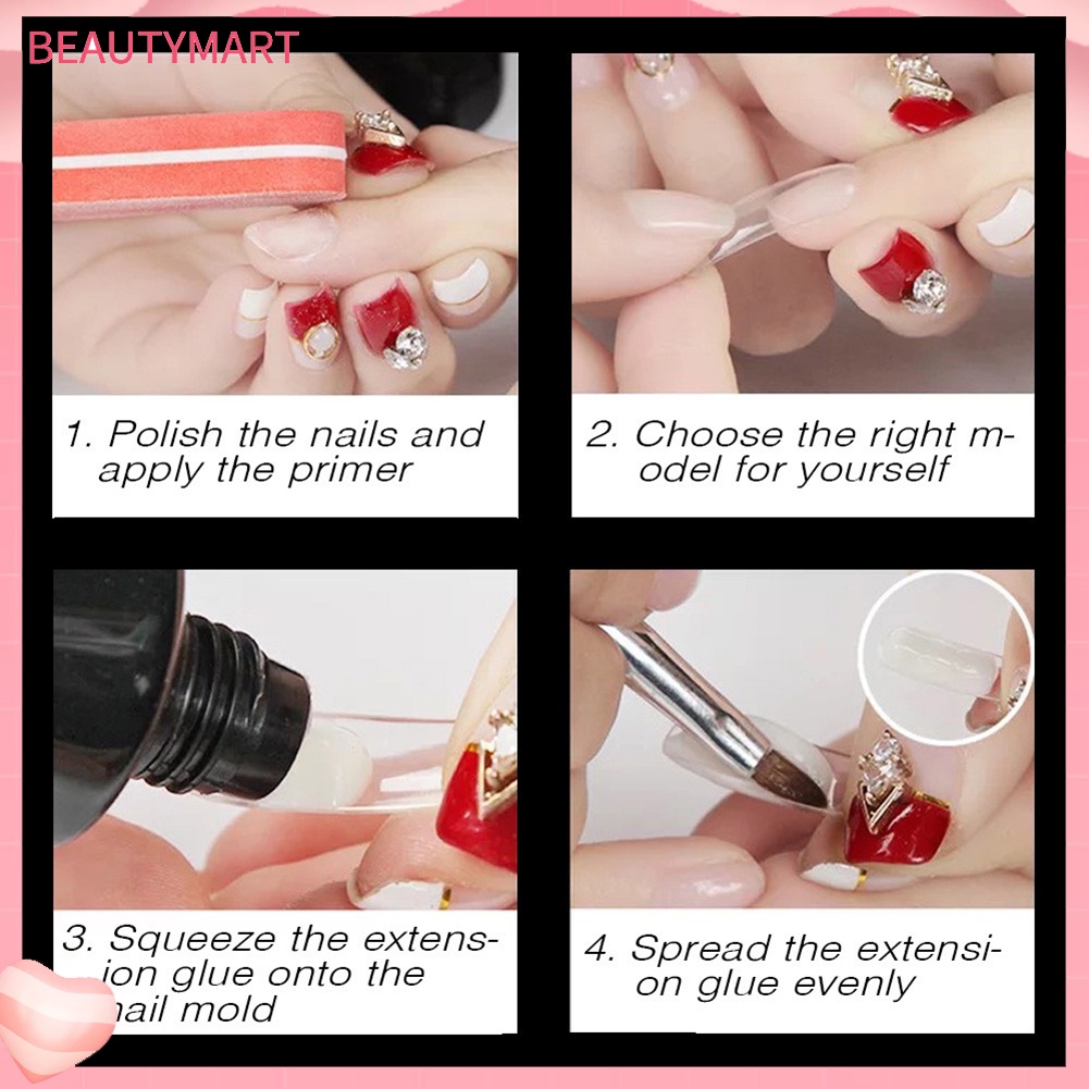 Bộ 100 Khuôn Nối Móng Tay Trong Suốt Tái Sử Dụng Linh Hoạt