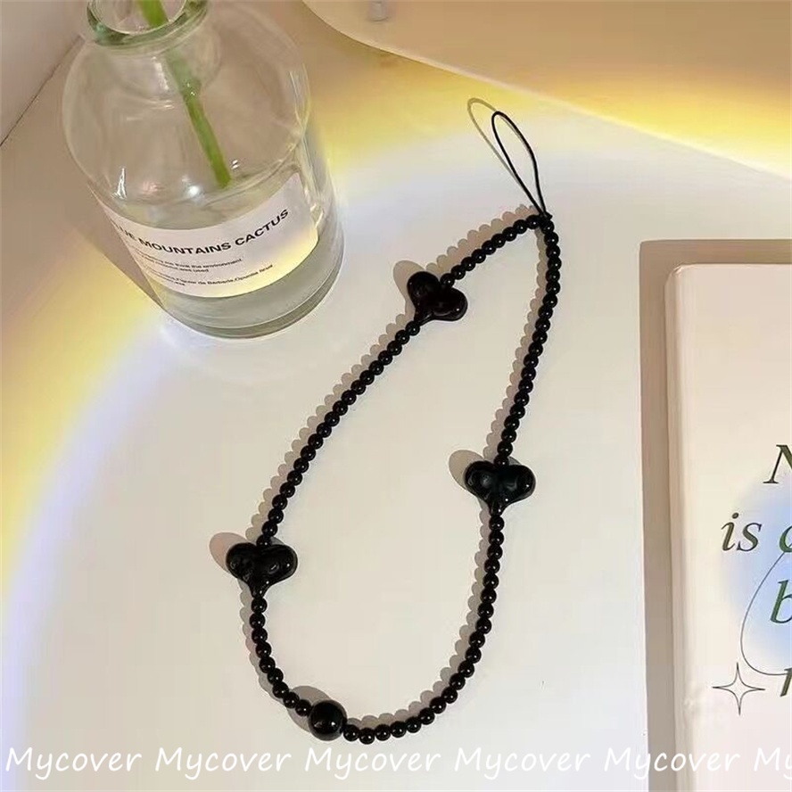 Dây Đeo Điện Thoại Trong Suốt Họa Tiết Hoa Bướm Đính Ngọc Trai Sang Trọng Chống Thất Lạc Tiện Dụng