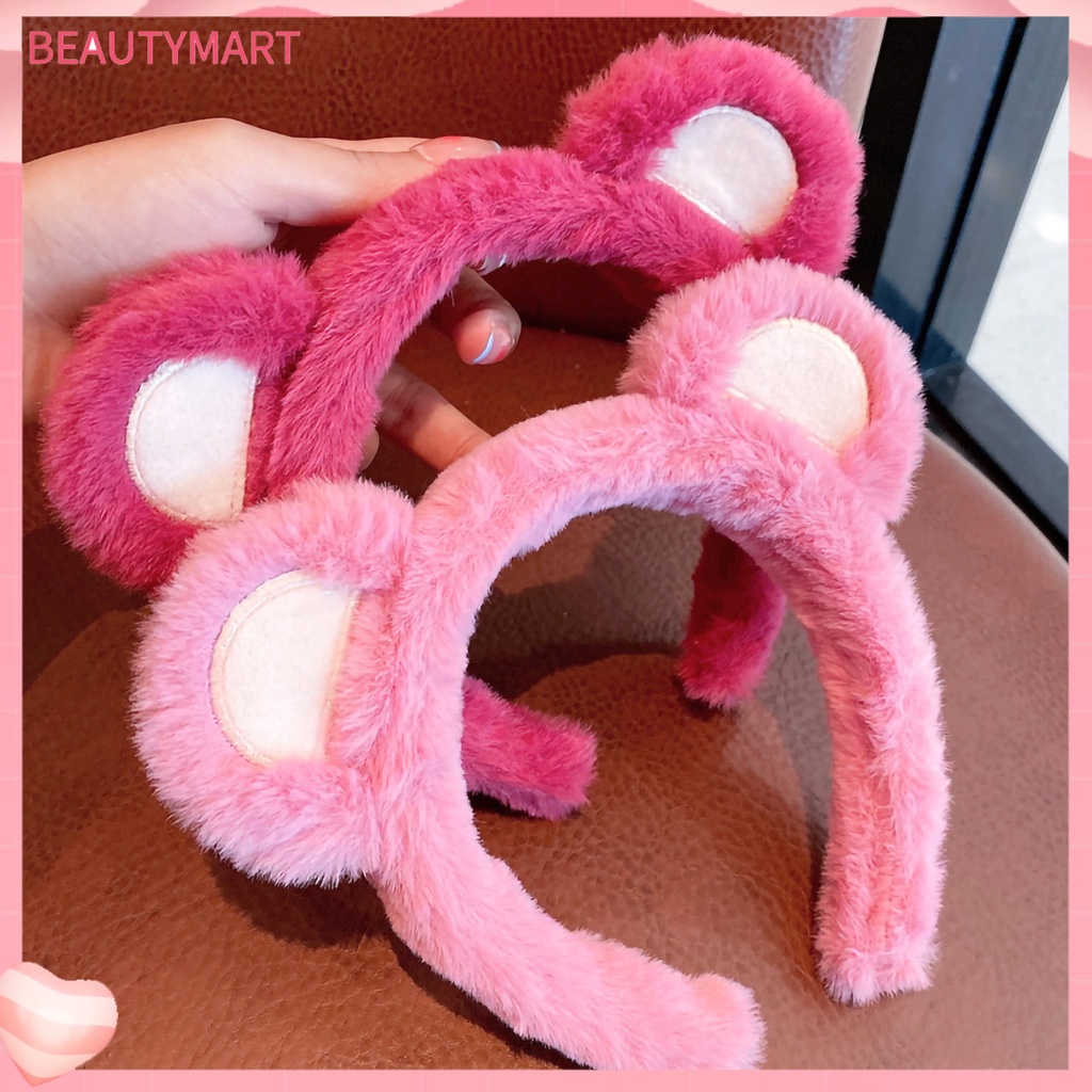 Băng Đô Cài Tóc Tai Gấu Bông Co Giãn Chống Trượt Dễ Thương Dành Cho Nữ