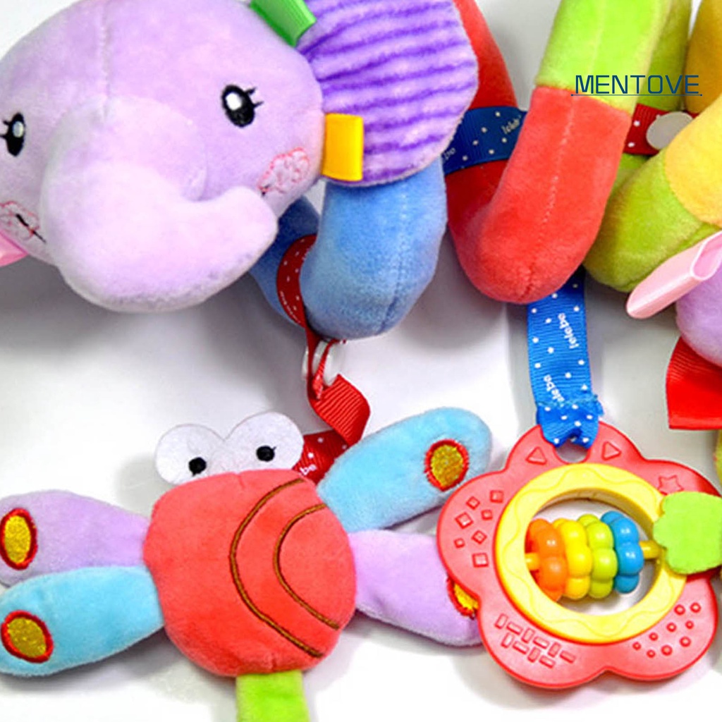 Đồ Chơi Lục Lạc Hình Động Vật Mềm Mại Treo Xe Đẩy Em Bé