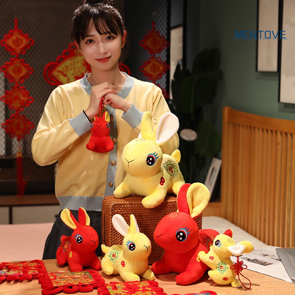 Đồ chơi nhồi bông Hình Thỏ Hoạt Hình Trung Hoa Trang Trí Năm Mới 2023