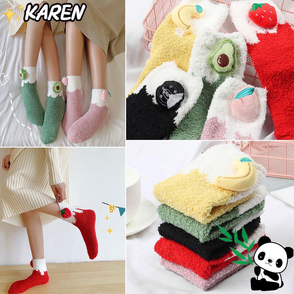 Vớ Ngủ Vải Bông Dày Hình Trái Cây Dễ Thương