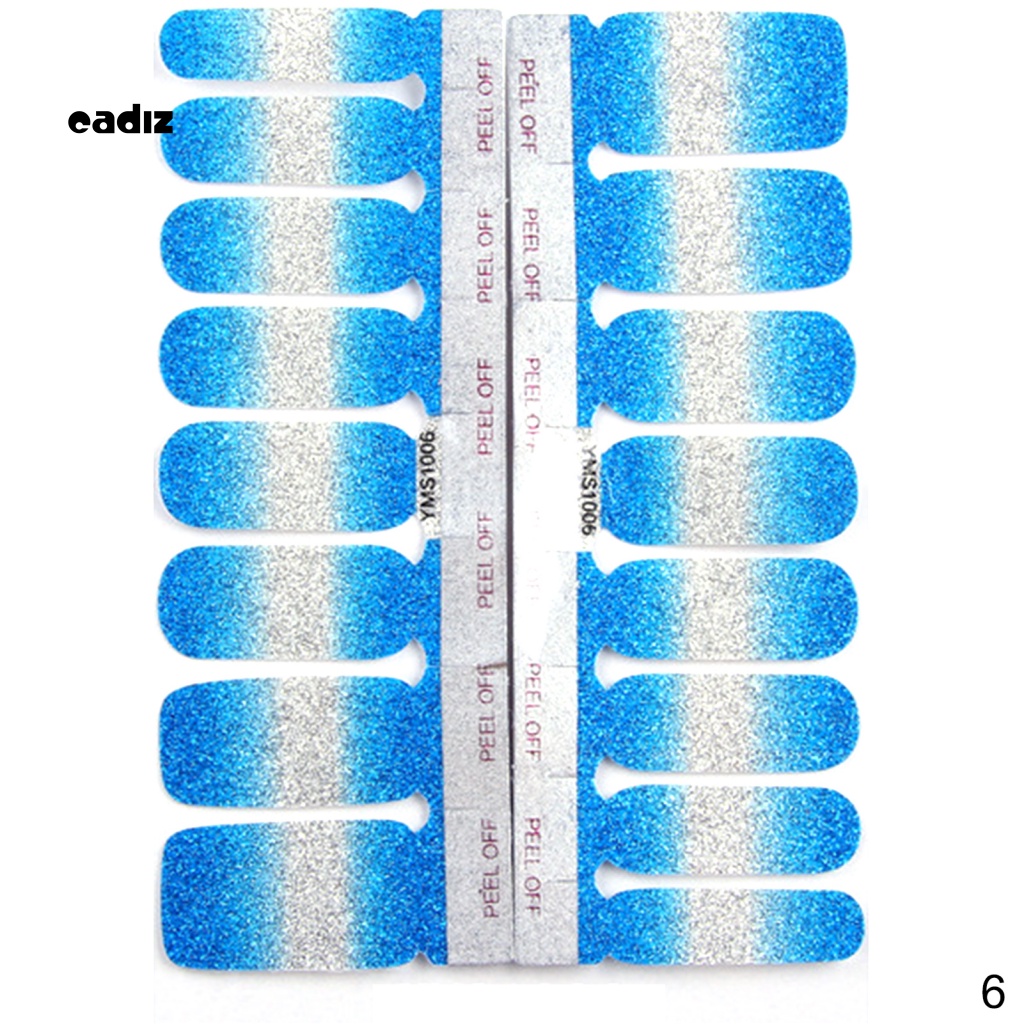 Miếng Dán Trang Trí Móng Tay Toàn Diện Màu Gradient Lấp Lánh