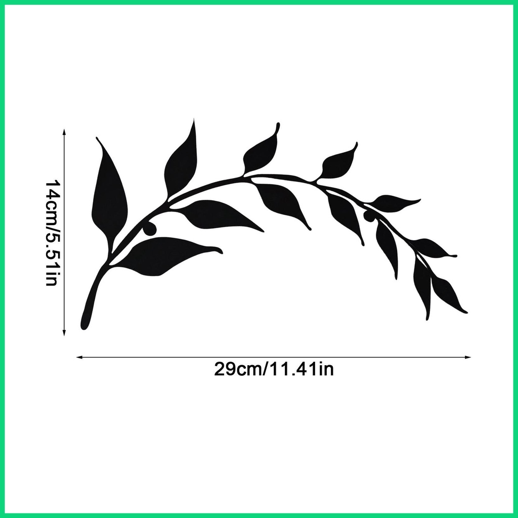 Set 2 Phụ Kiện Treo Tường Trang Trí Hình Lá Cây Màu Đen Bằng Sắt
