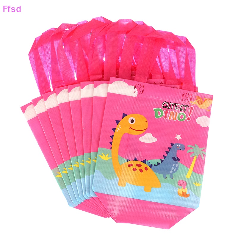 {Ffsd} Set 8 Túi Quà Khủng Long Có Tay Cầm Trang Trí Tiệc Sinh Nhật Bé Trai * Bán Chạy