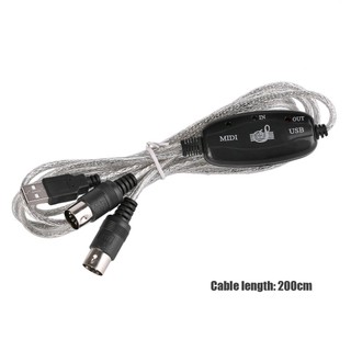 USB IN OUT MIDI Interface Cable Converter PC to Music Keyboard Adapter Cord