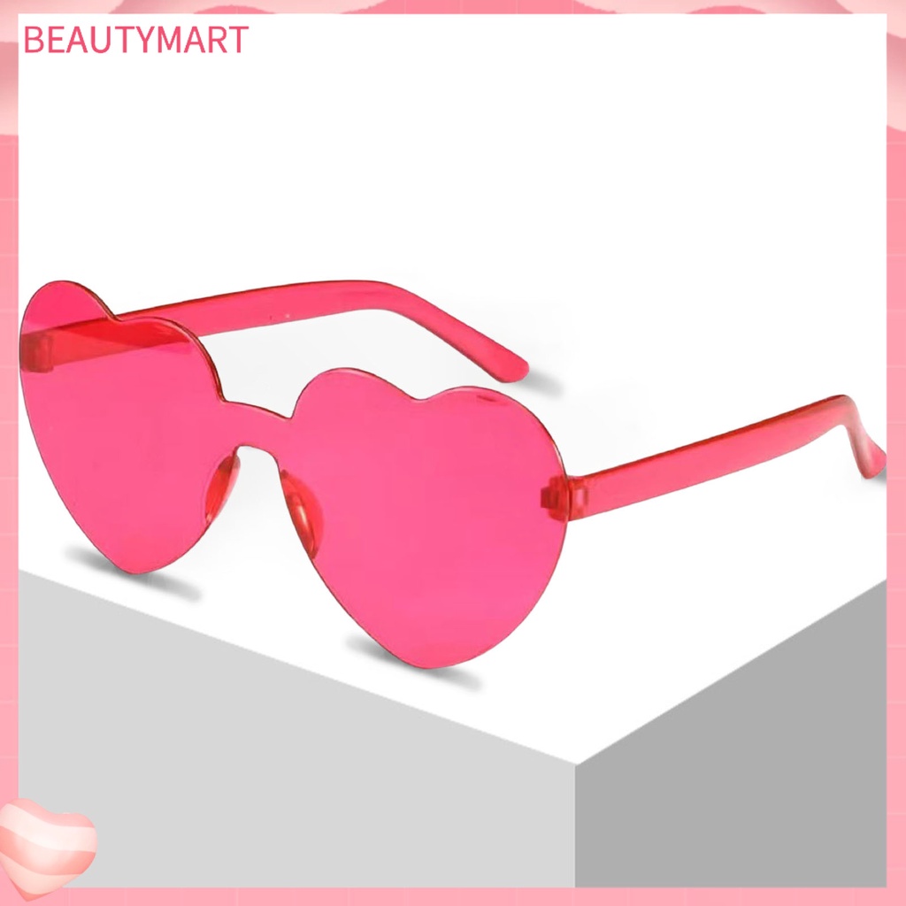 Kính Mát Hình Trái Tim Màu Trơn Trong Suốt Thời Trang Cho Nữ
