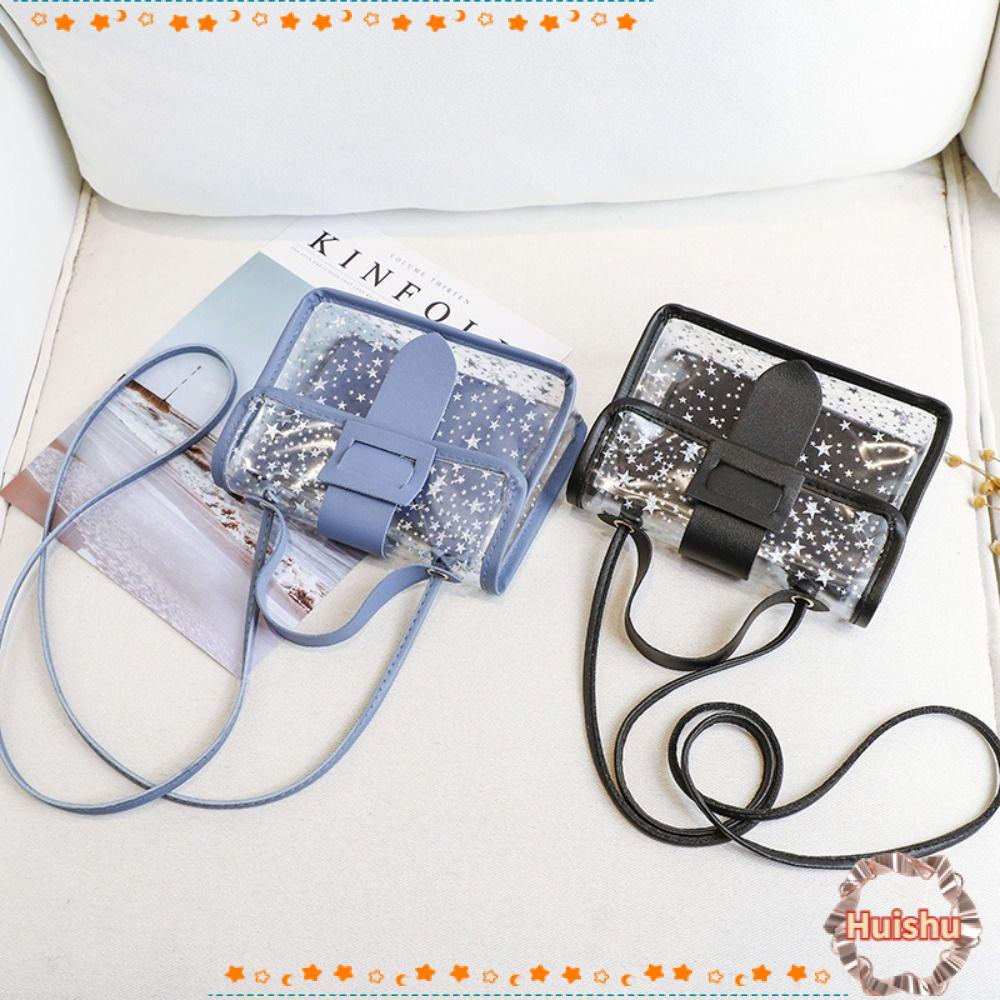 Túi Xách Đeo Vai Trong Suốt Họa Tiết Ngôi Sao Dễ Thương Cho Nữ