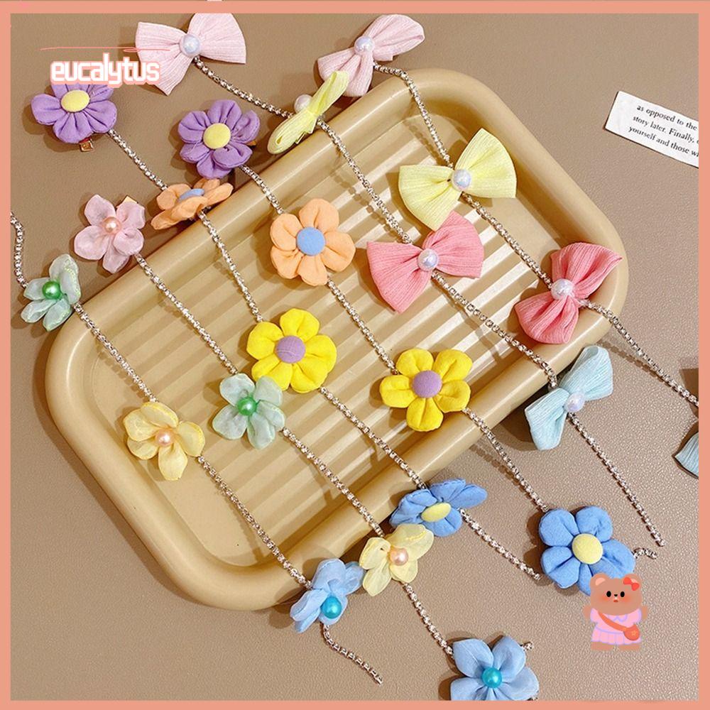 Bộ 2 Kẹp Tóc Dây Bện Hình Hoa Màu Sắc Thanh Lịch Cho Nữ