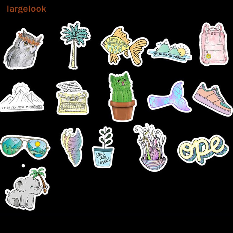 Bộ 50 Miếng Dán Chống Thấm Nước Cho Chai Nước / Laptop / Điện Thoại