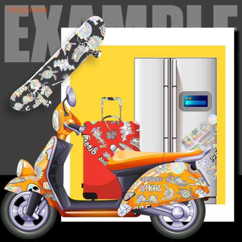 Bộ 50 Miếng Dán Chống Thấm Nước Họa Tiết Graffiti Cho Cốc Nước Xe Hơi Xe Máy