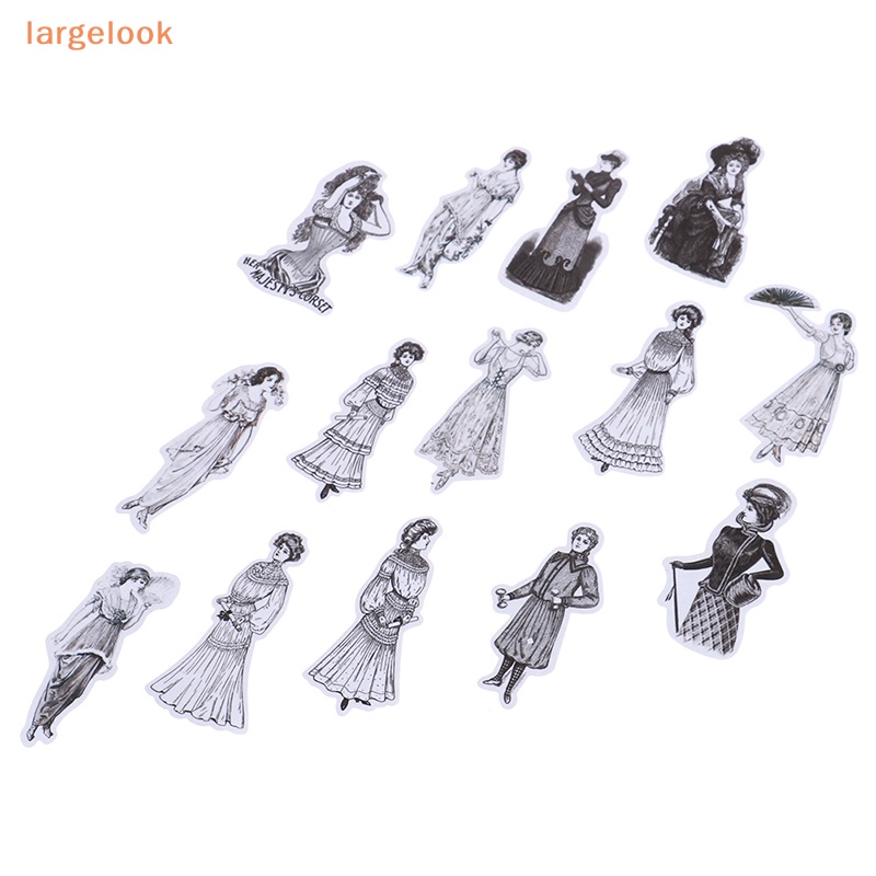 Set 14 Phụ Kiện Trang Trí Sổ Tay / Nhật Ký DIY Hình Cô Gái Châu Âu