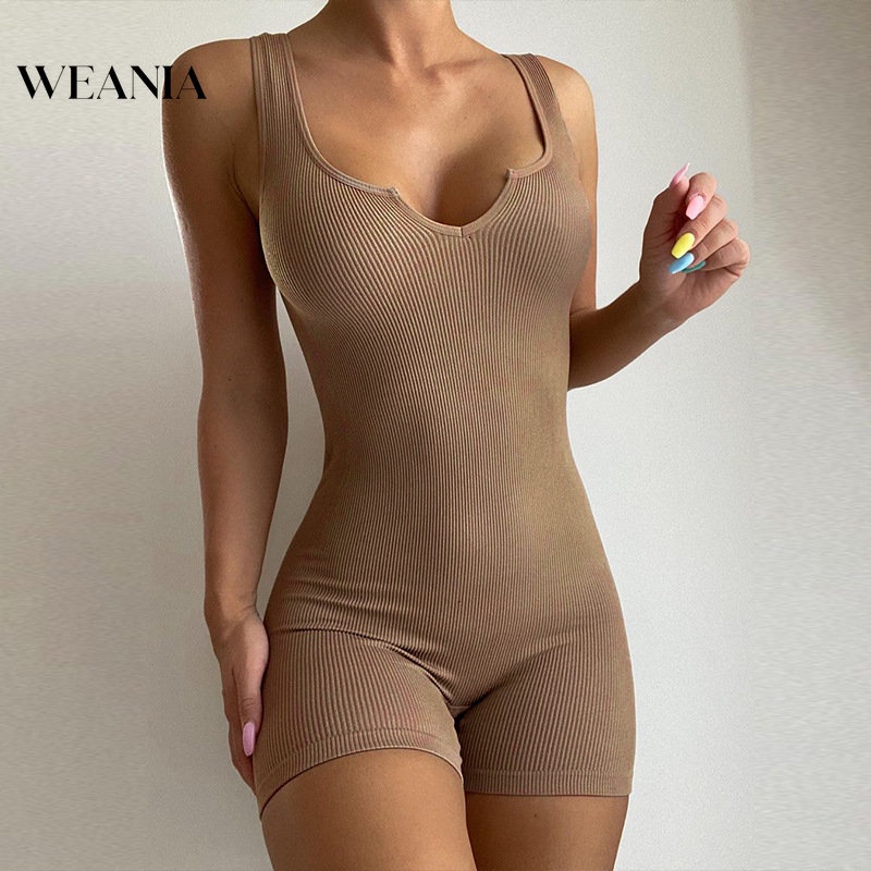 Bộ Áo Liền Quần Yoga Hai Dây Màu Sắc Đơn Giản Cho Nữ