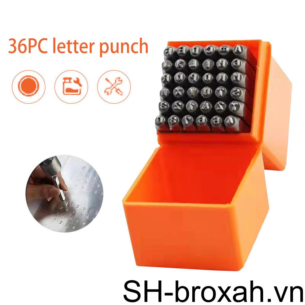 Set 36 Con Dấu Bằng Kim Loại Cứng Hình Vuông In Chữ Số Trang Trí DIY