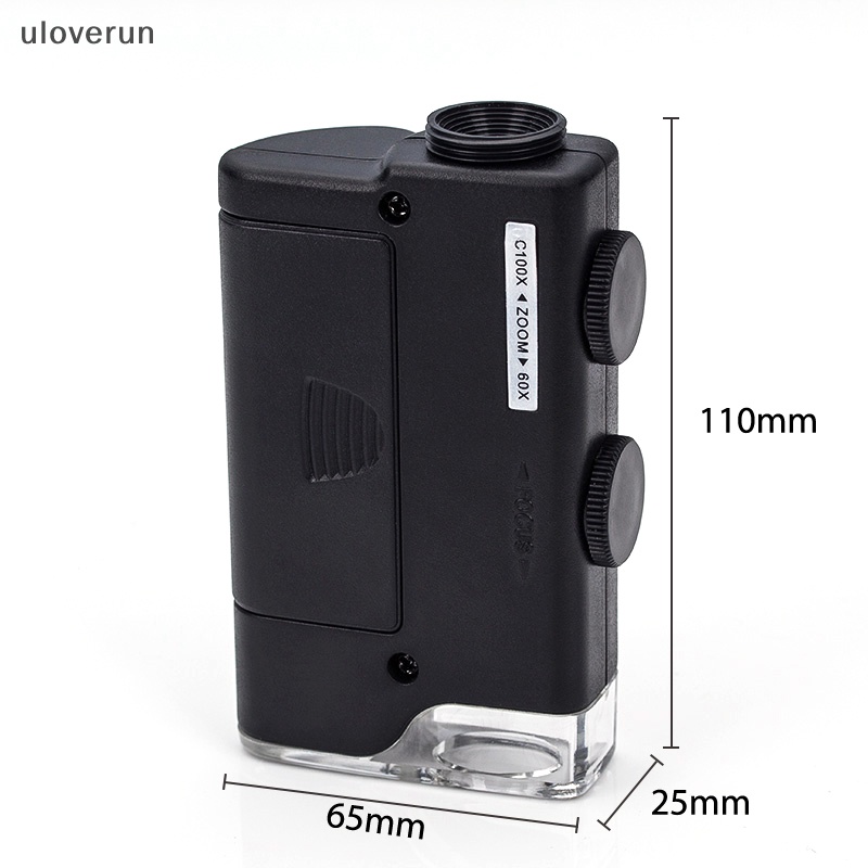 Kính Hiển Vi Mini 60x-100x Bỏ Túi Với Túi Da Tiện Dụng