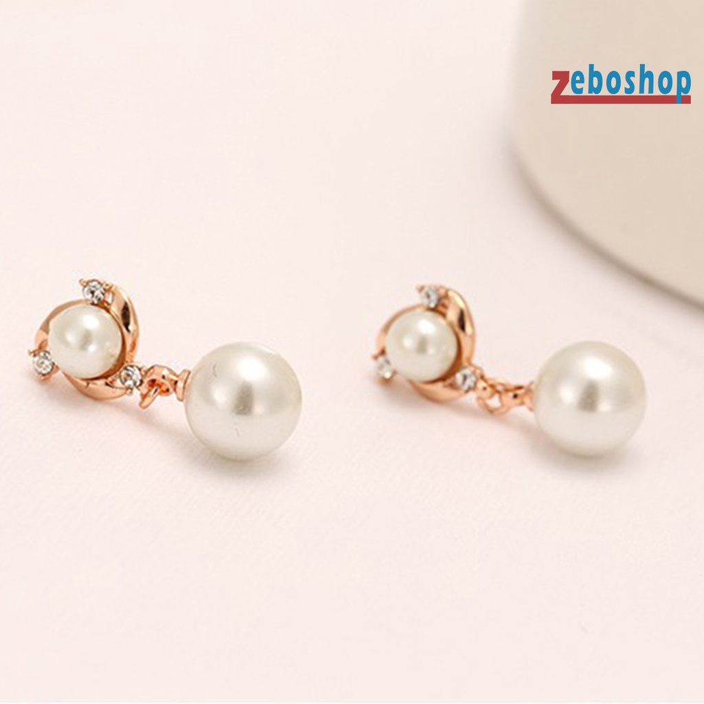 Khuyên Tai Dạng Vòng Lủng Lẳng Bắt Mắt Tinh Tế 2 Màu Ngọc Trai Giả Tua Rua Cho Tiệc Tùng