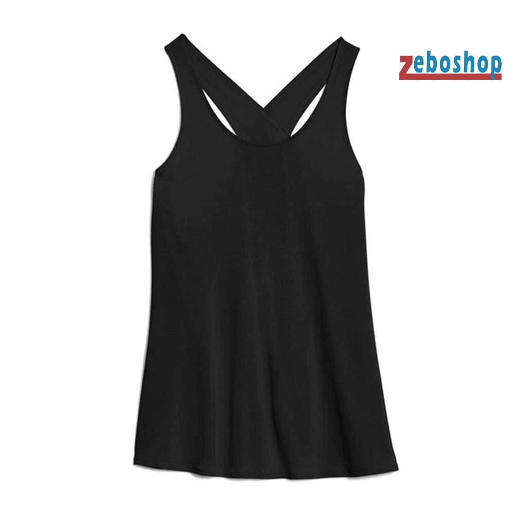 Zeboshop Áo Tank Top Thể Thao Sát Nách Dây Chéo Lưng Thời Trang Tập Yoga Cho Nữ