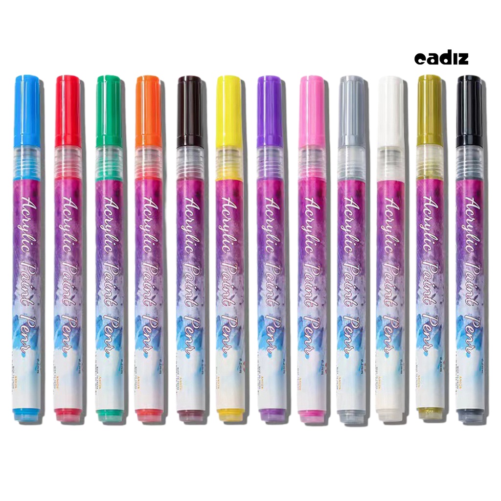 Set 12 Bút Vẽ Móng Nghệ Thuật Nhanh Khô Chống Thấm Nước