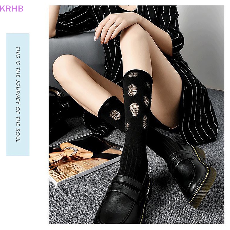 Vớ Dệt Kim Rách Thời Trang Harajuku Đường Phố Mới Cho Nữ