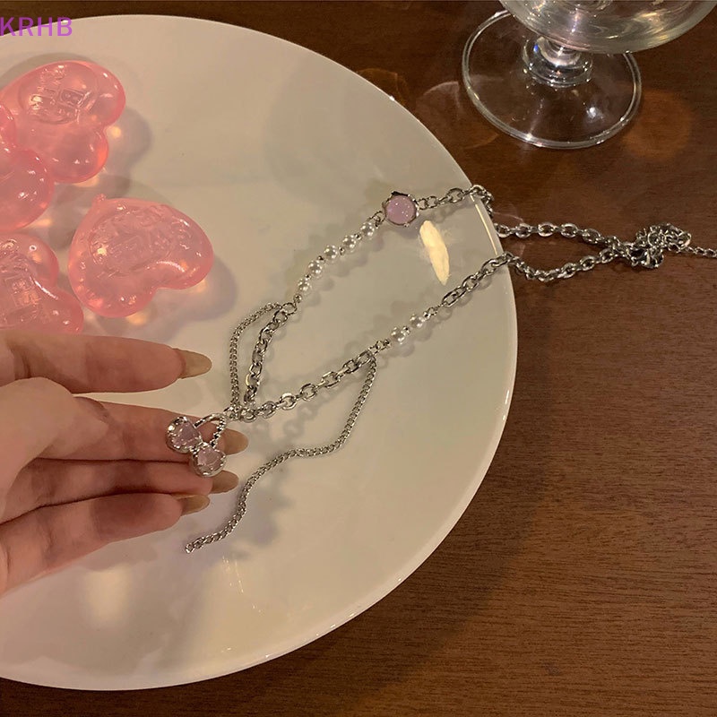 Vòng Cổ Choker KRHB Y2k Màu Bạc Lấp Lánh Thời Trang Cho Nữ Mới