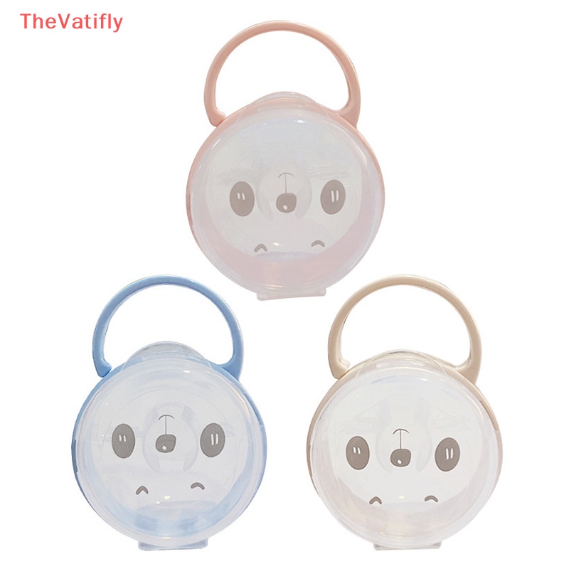 Hộp Đựng Núm Vú Giả Trong Suốt Chống Bụi Có Tay Cầm Họa Tiết Hoạt Hình Cho Bé