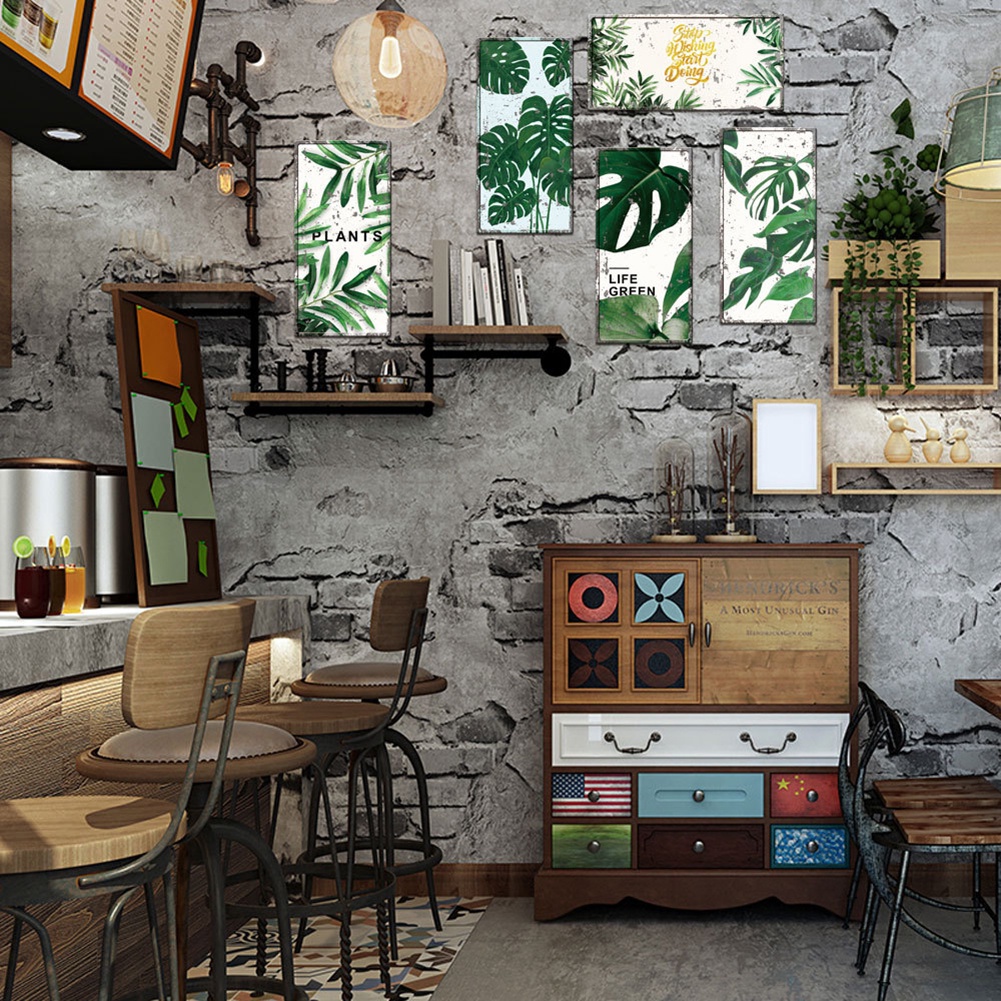 Set 6 Miếng Dán Tường Trang Trí Hình Cây Xanh Có Thể Tháo Gỡ