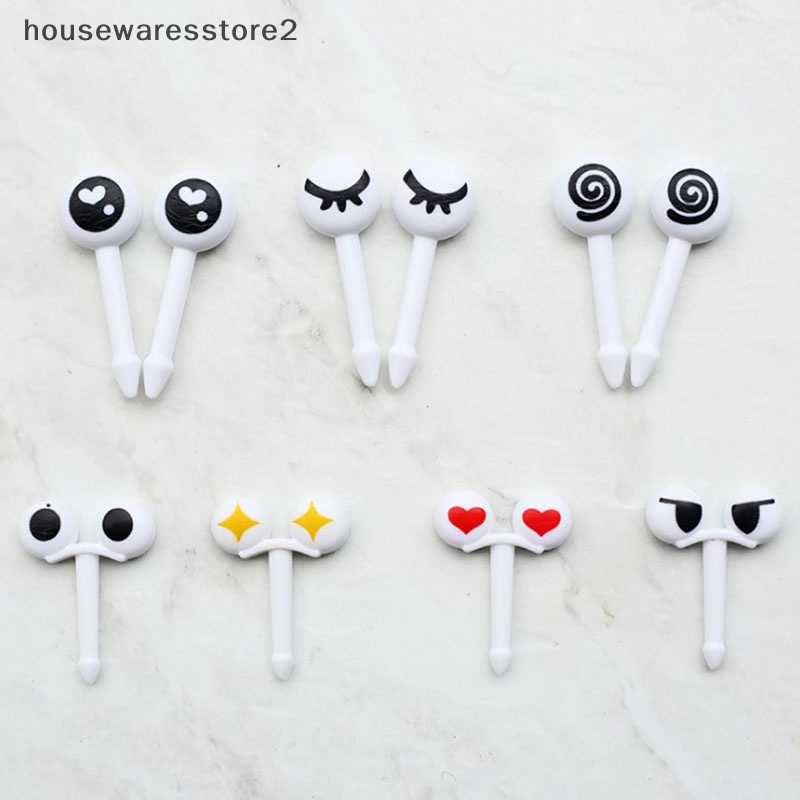 Set 2 / 10 Nĩa Ăn Trái Cây Bằng Nhựa Hình Hoạt Hình Dễ Thương