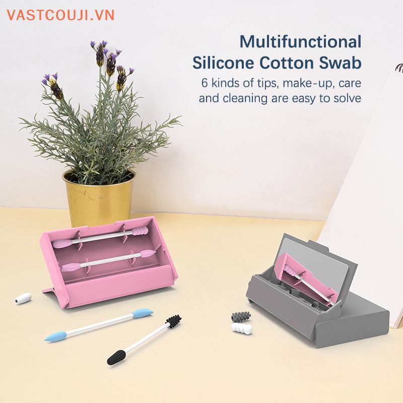 Set 2 Tăm Bông Cotton Có Thể Tái Sử Dụng Tiện Lợi