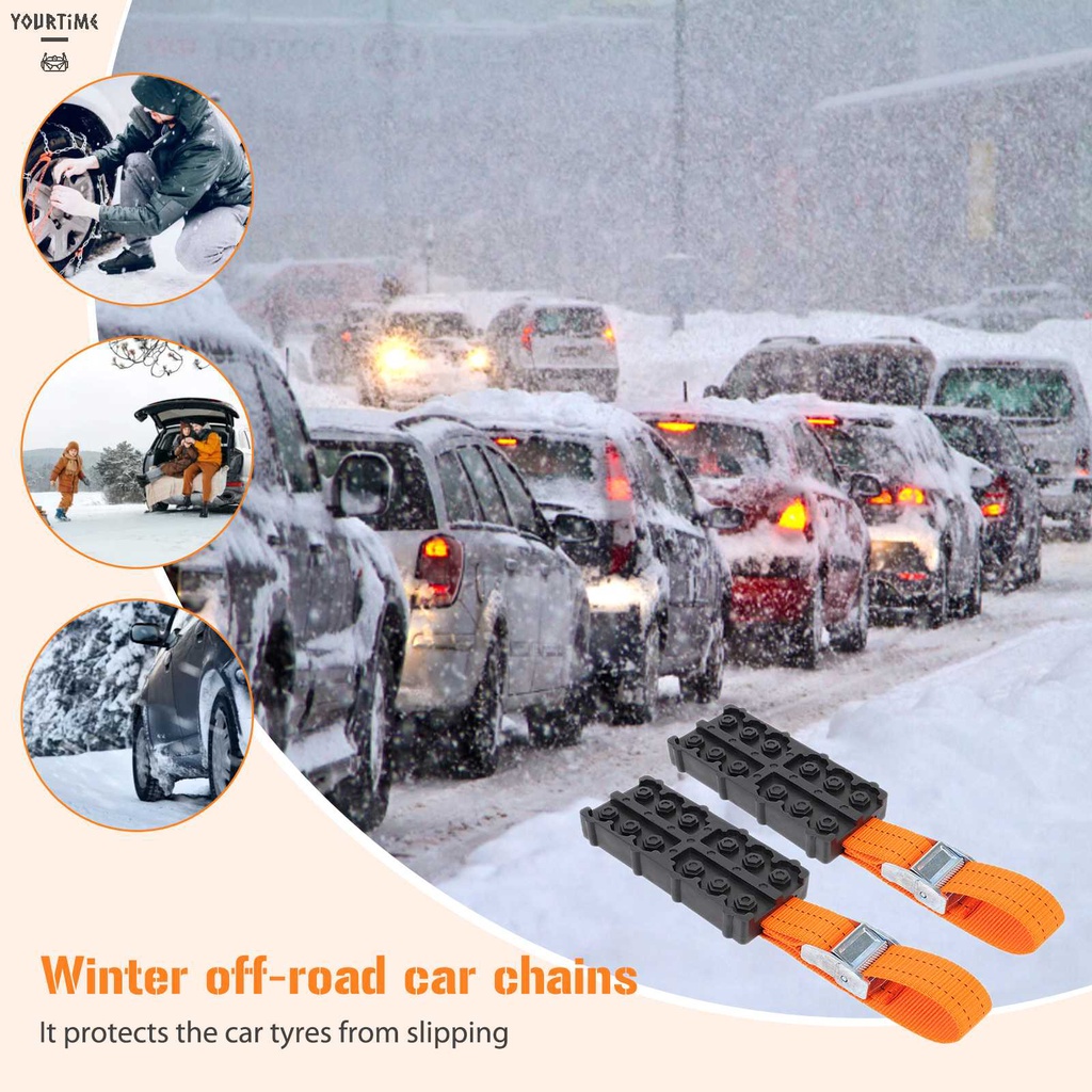 Set 1 / 2 Dây Xích Thoát Hiểm Chống Trượt Cho Bánh Xe Hơi