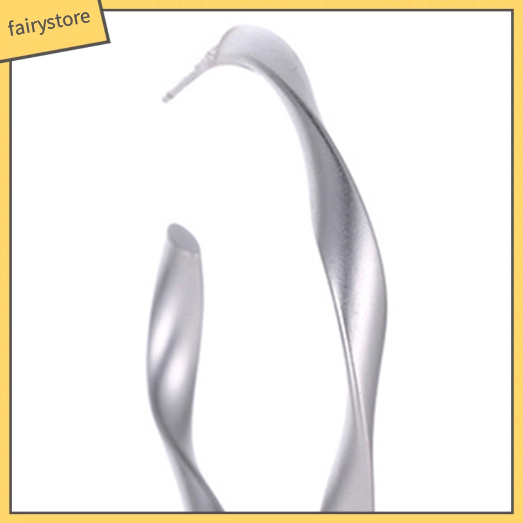 [FRO] Bông Tai Hình Tròn Xoắn Bằng Hợp Kim Mặt Nhám Quyến Rũ Cho Bữa Tiệc